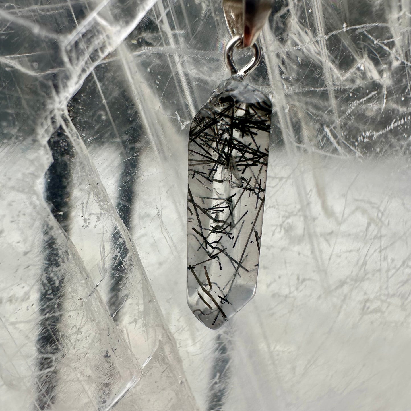 Quartz & Tourmaline Pendant