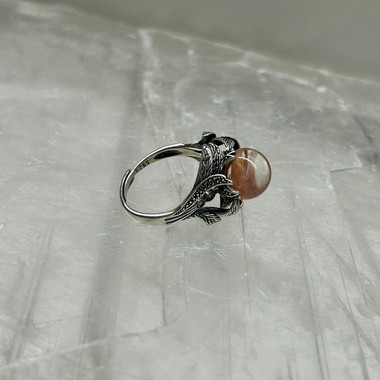 Fire Quartz Adjustable Ring