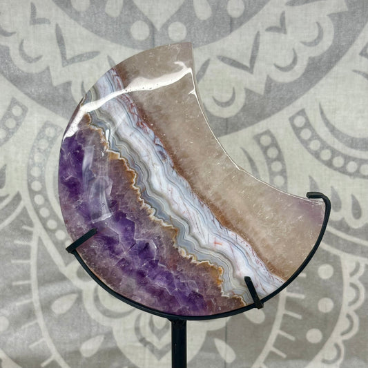 Argentina Agate Moon On Stand