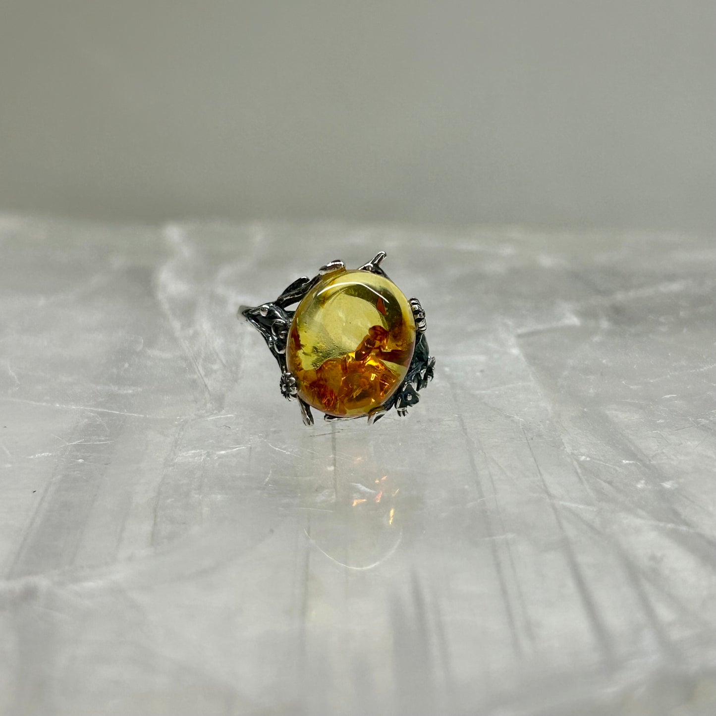Amber Adjustable Ring