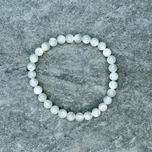 White Shell Bracelets 6mm