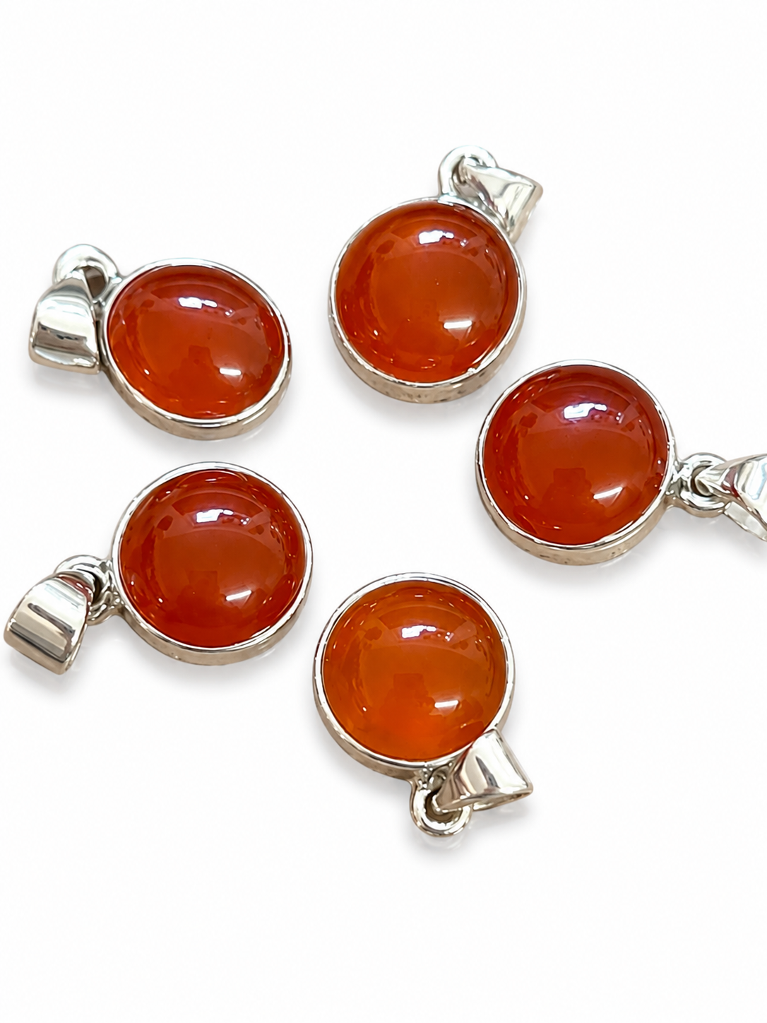 Carnelian Circle Pendants