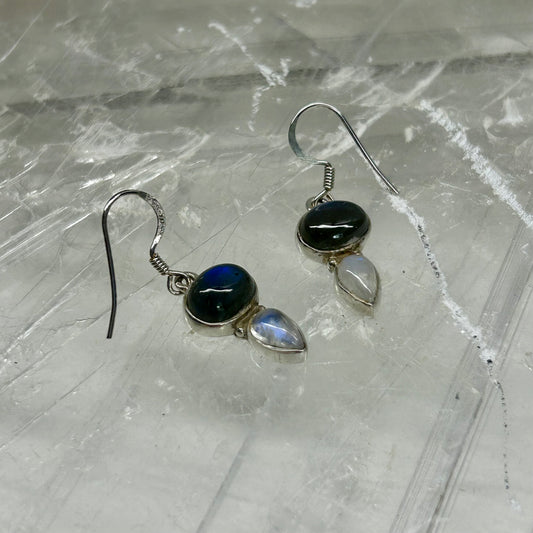 Lab & Moonstone Earrings