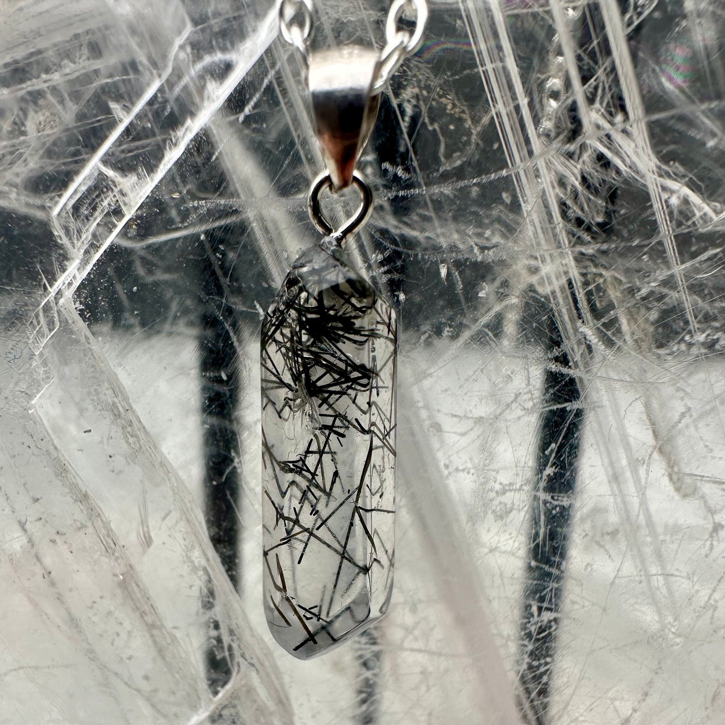 Quartz & Tourmaline Pendant