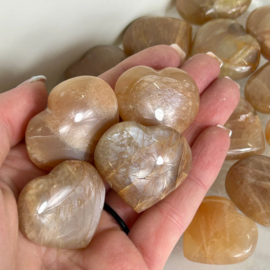 Peach Moonstone Hearts