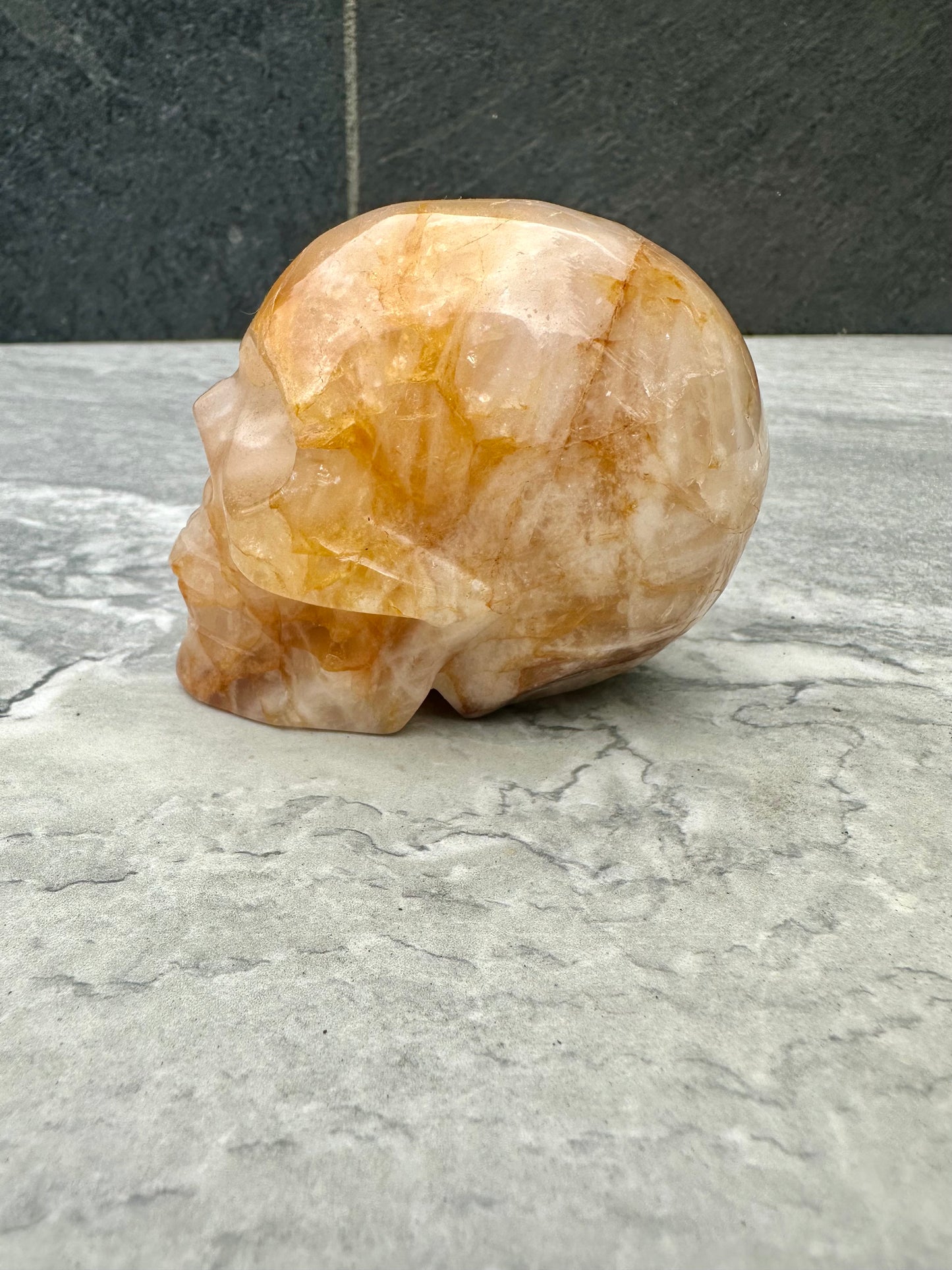 Golden Healer Skull Carving