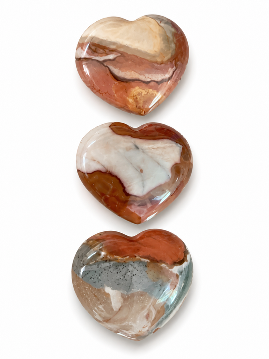 Large Polychrome Jasper Hearts
