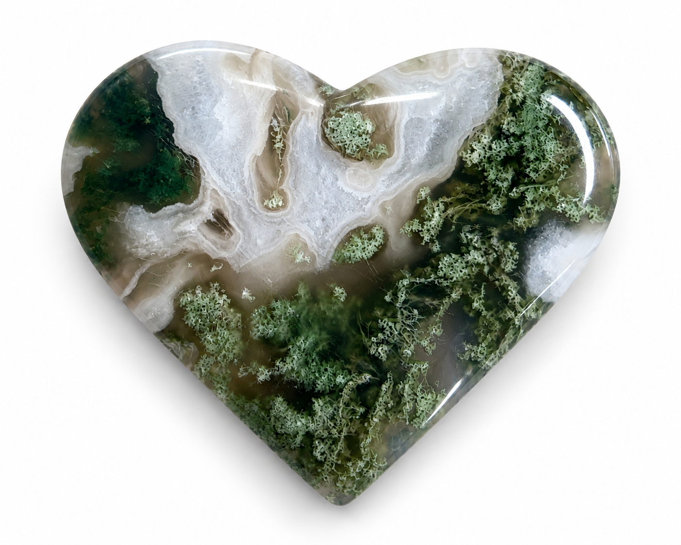 Moss Agate Heart