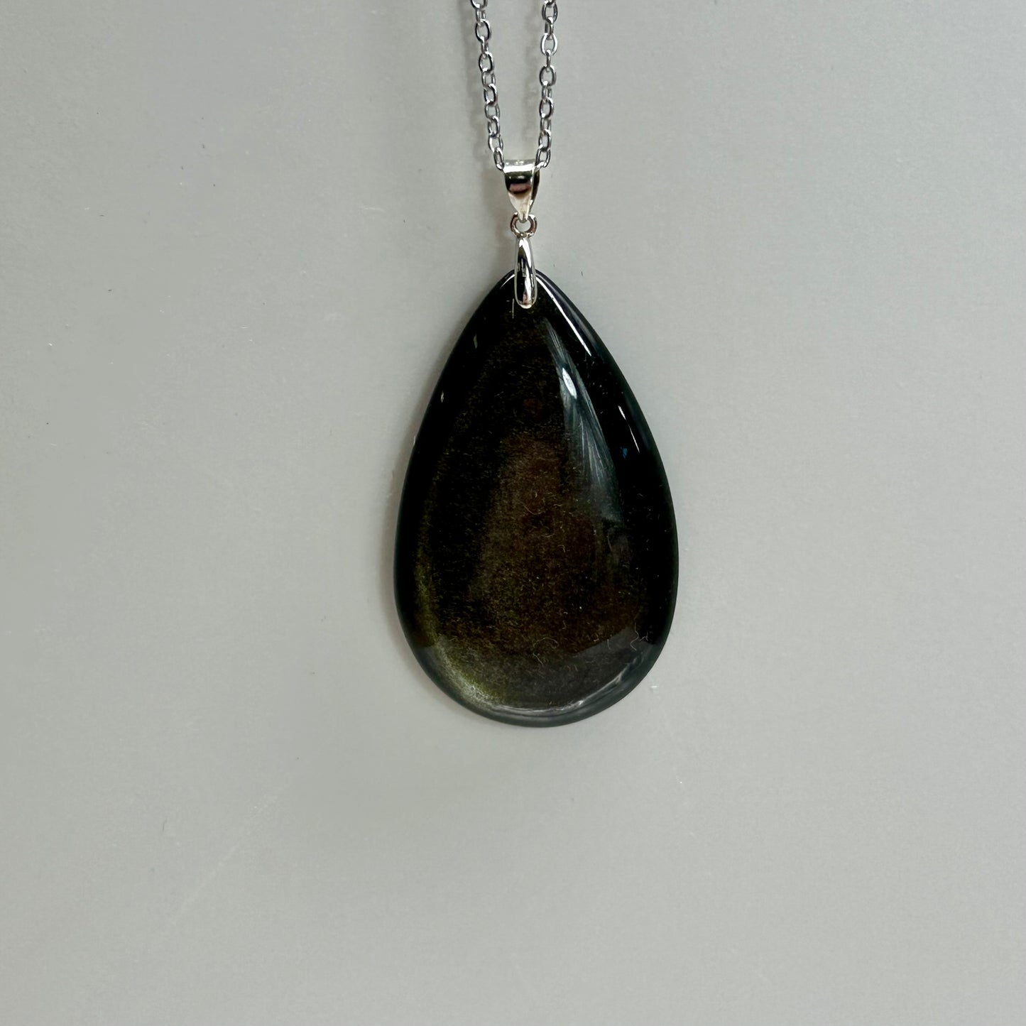 Silver Sheen Obsidian Necklace