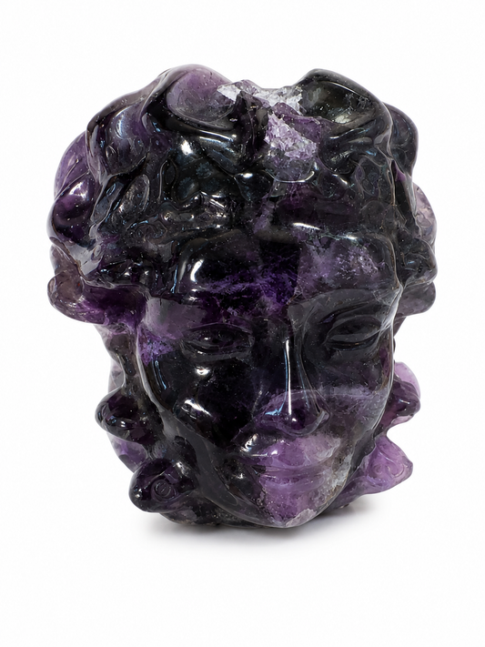 Fluorite Medusa Head Carving – Chipped Top