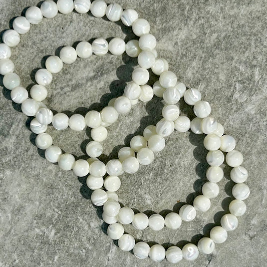White Shell Bracelets 8mm