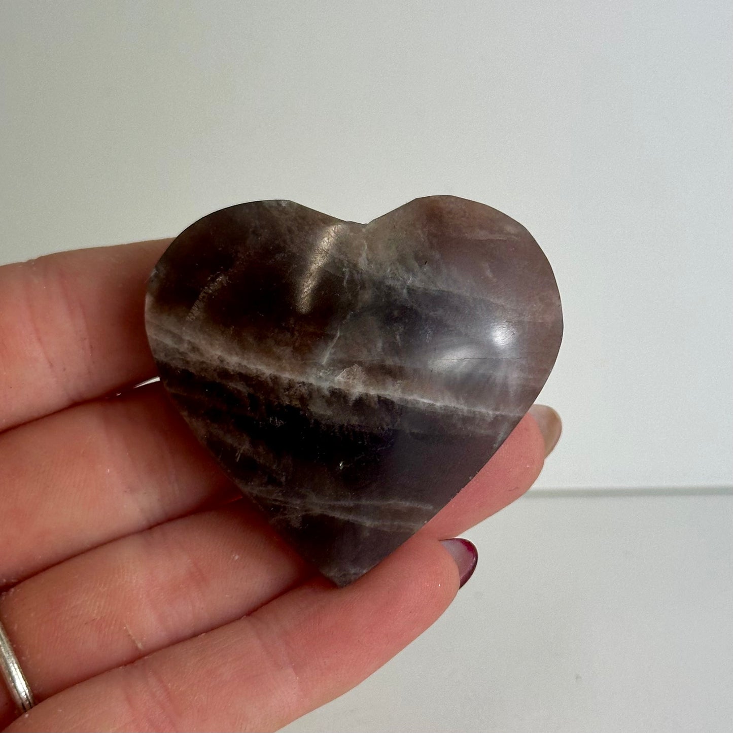 Black MoonStone & Sunstone Hearts