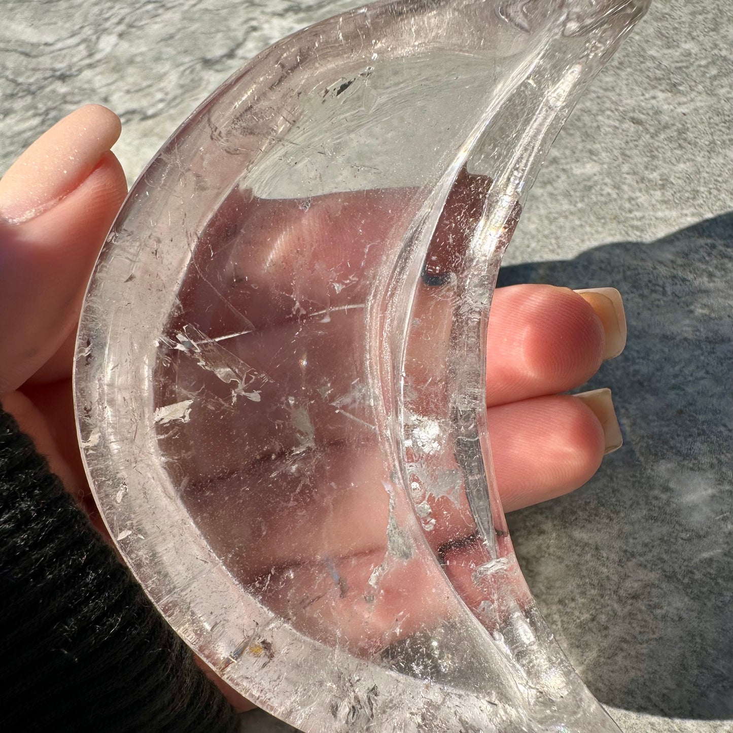 Clear Quartz Moon Bowl