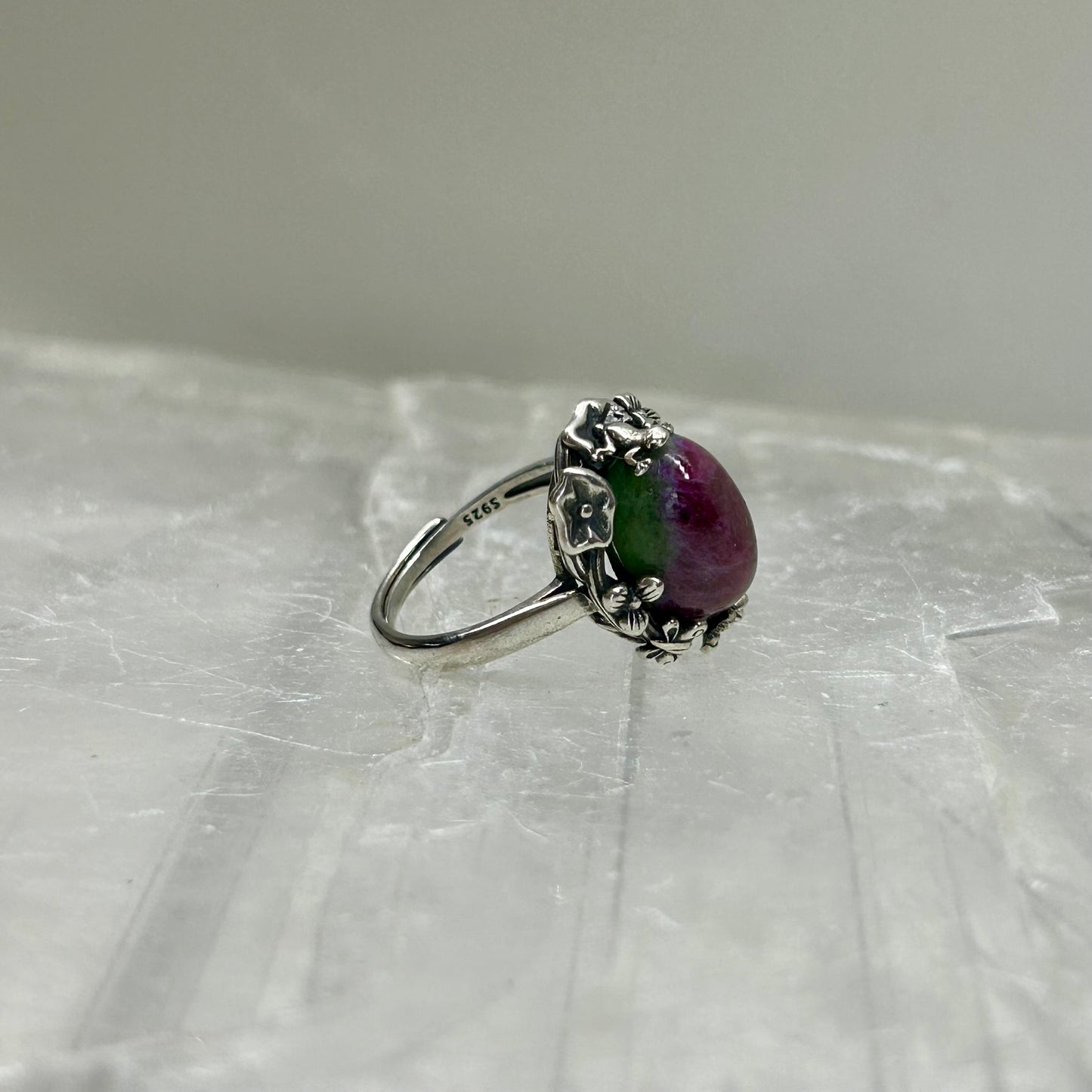 Ruby & Zoisite Adjustable Ring