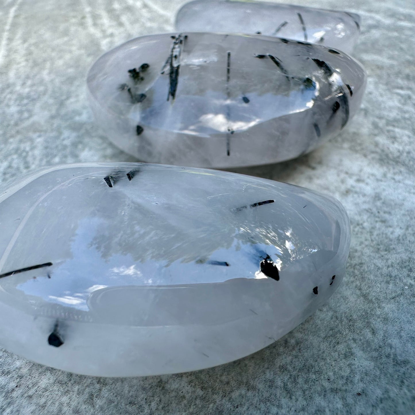 Quartz & Tourmaline Moons And Hearts