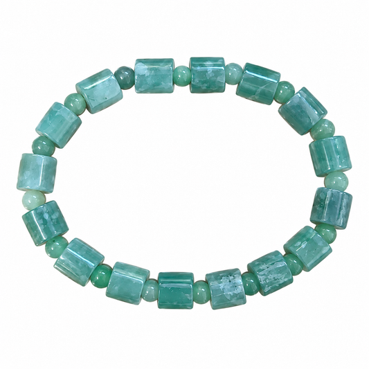 Jade Cylinde Bead Bracelet