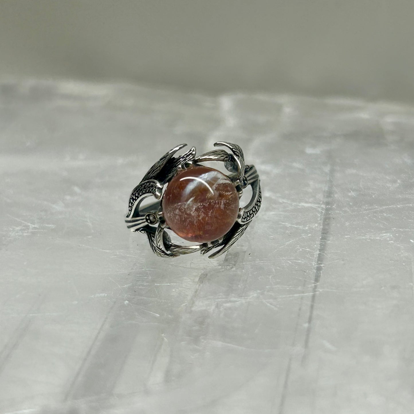 Fire Quartz Adjustable Ring