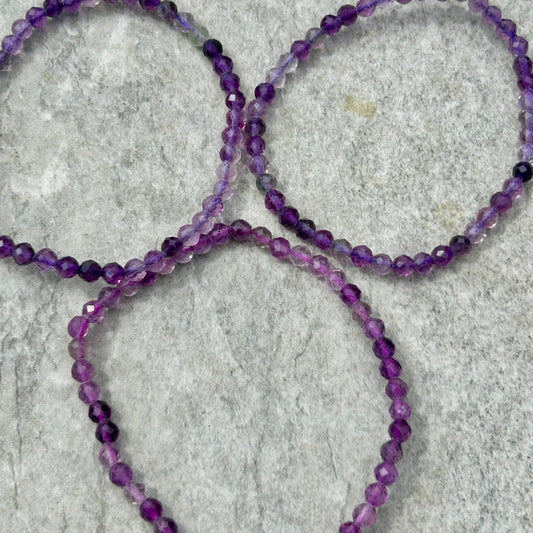 Amethyst Faceted Bracelet 4mm