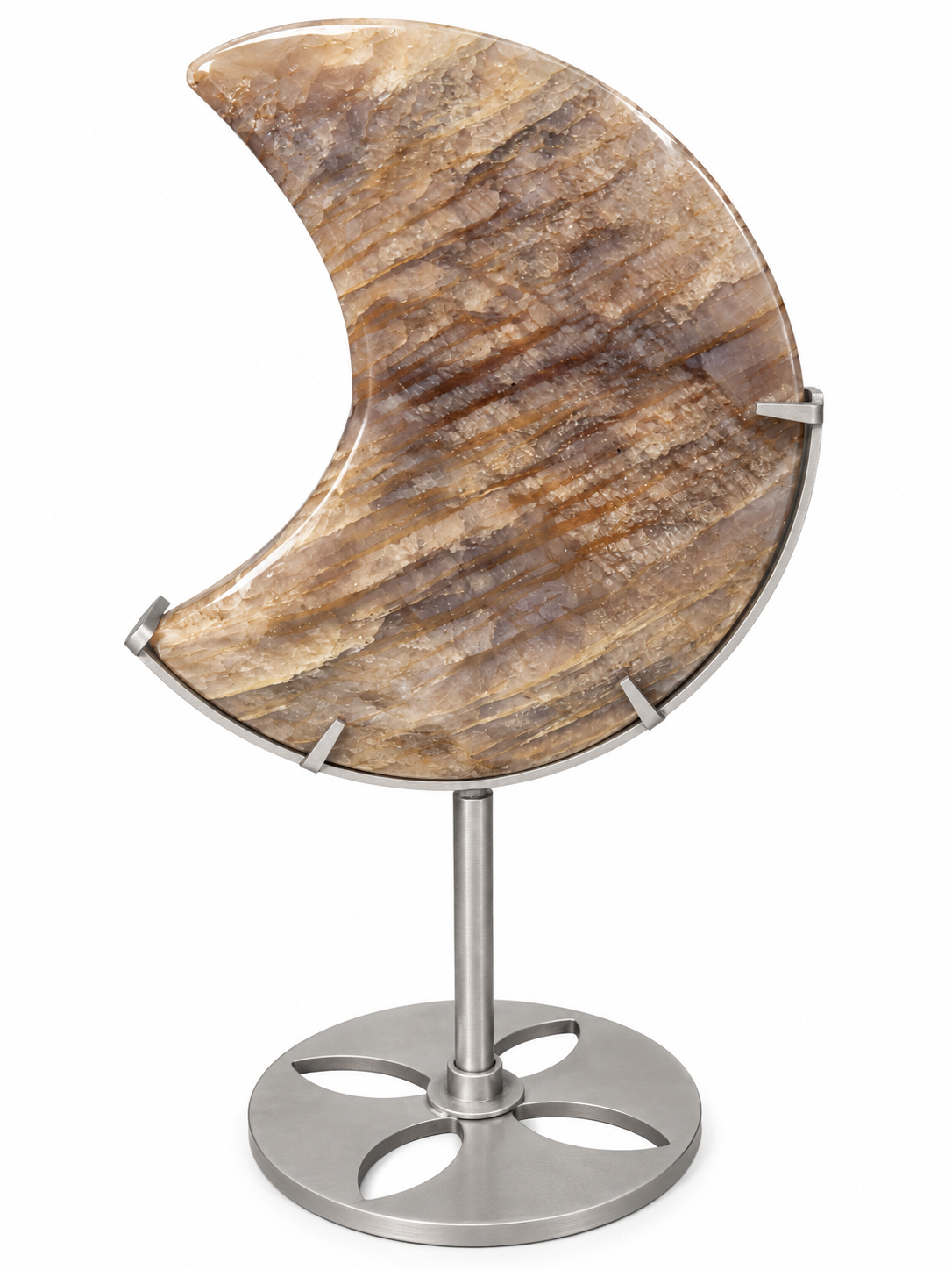Moonstone Moon Carving – 11cm