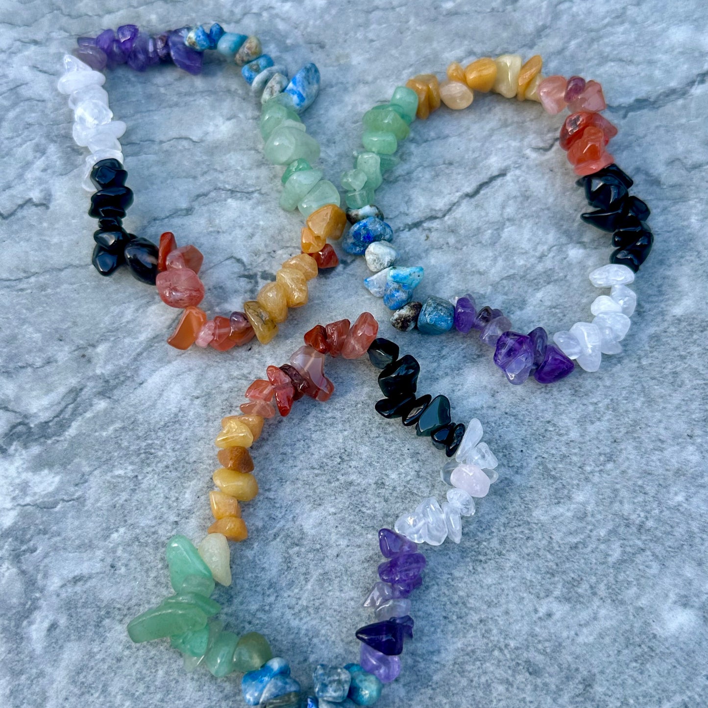 Mixed Chipped Chakra Bracelet