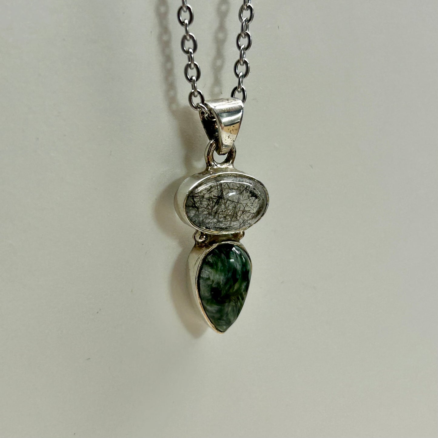 Septarian & Quartz+Tourmaline Necklace