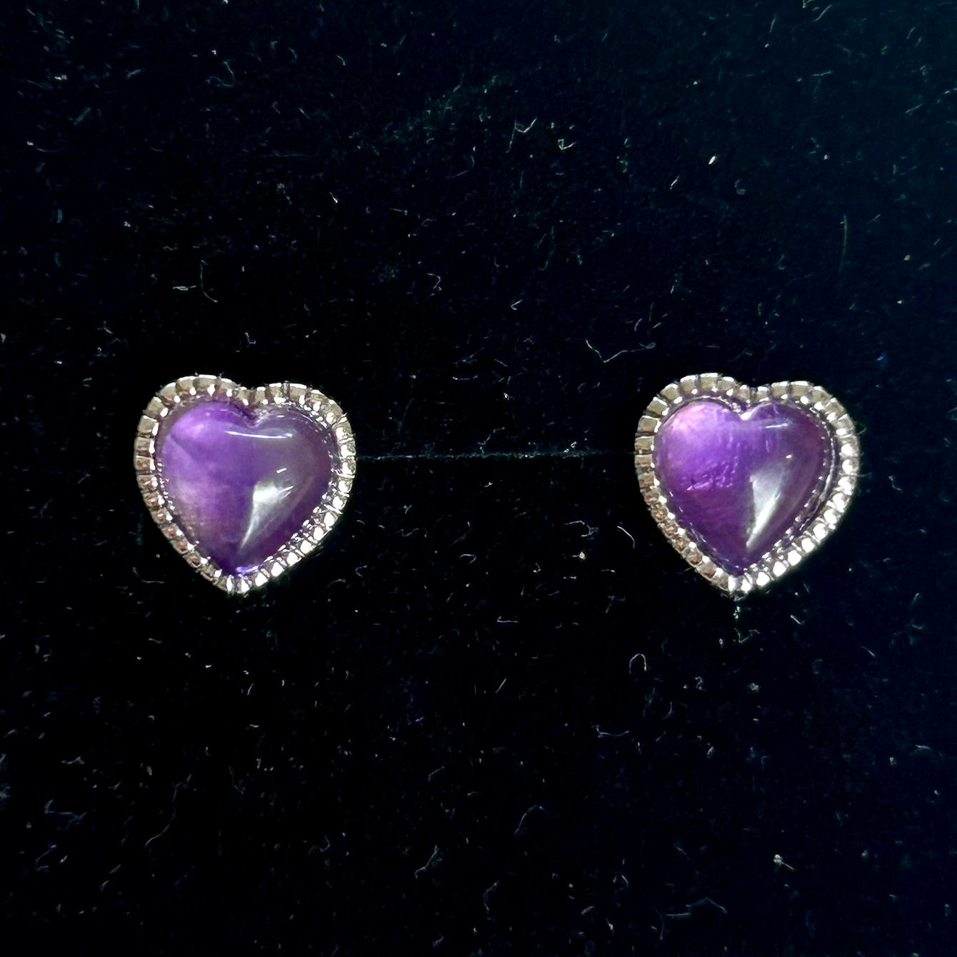 Amethyst Hearts 925 Stud