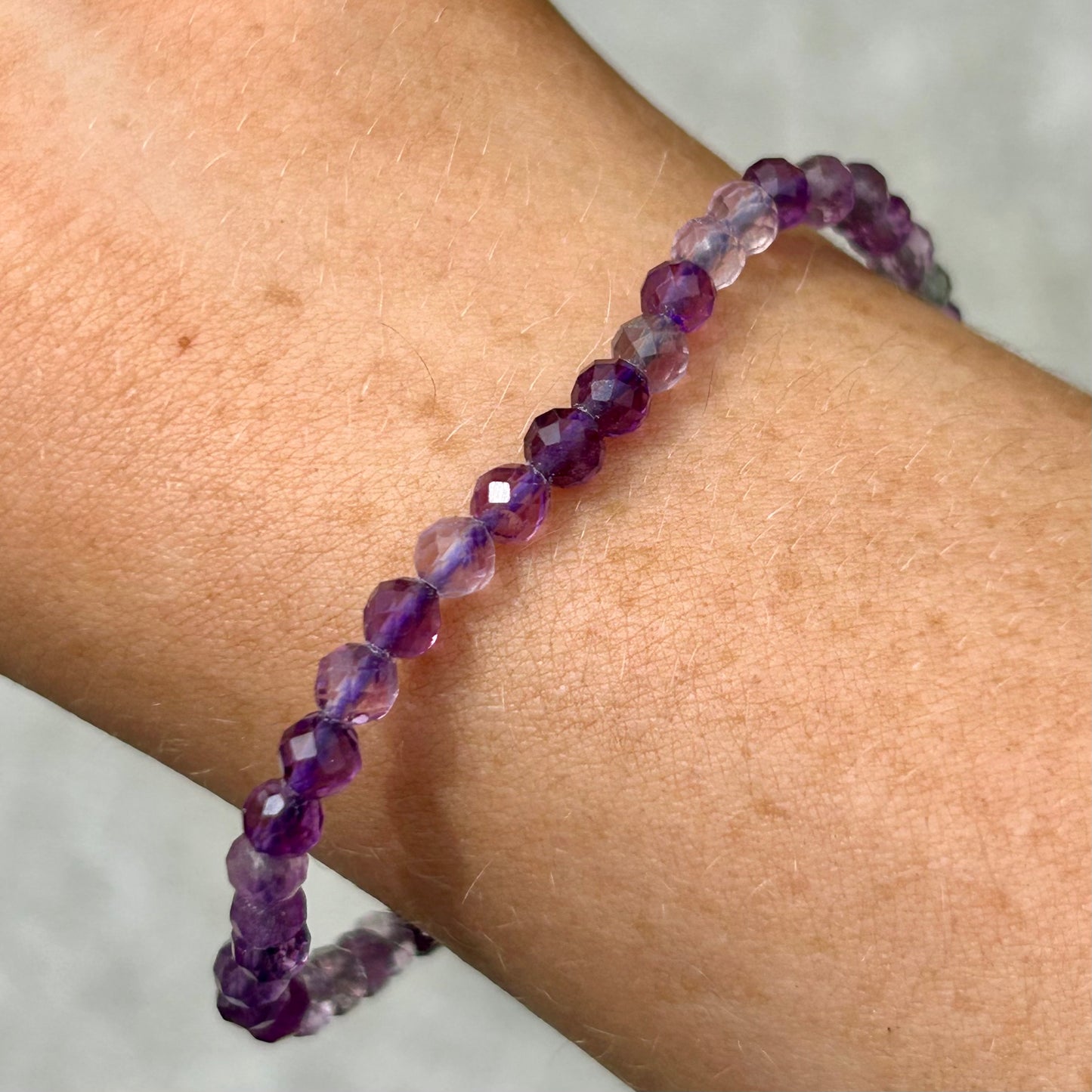 Amethyst Faceted Bracelet 4mm