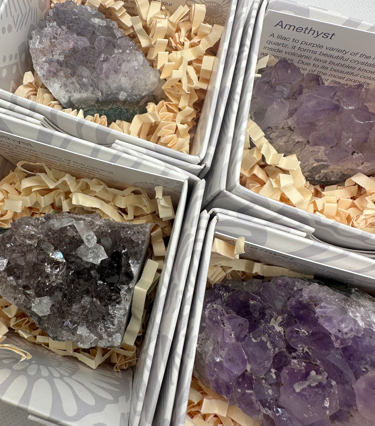 Amethyst Clusters in Gift Box