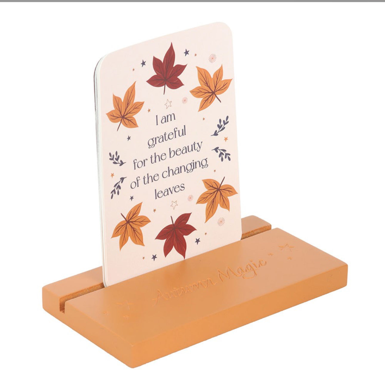 Autumn Magic Affirmation Cards with Wooden Stand