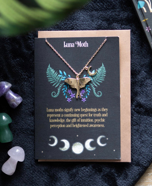 Luna Moth Necklace Card