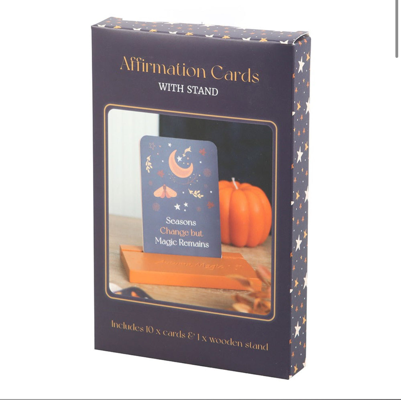 Autumn Magic Affirmation Cards with Wooden Stand