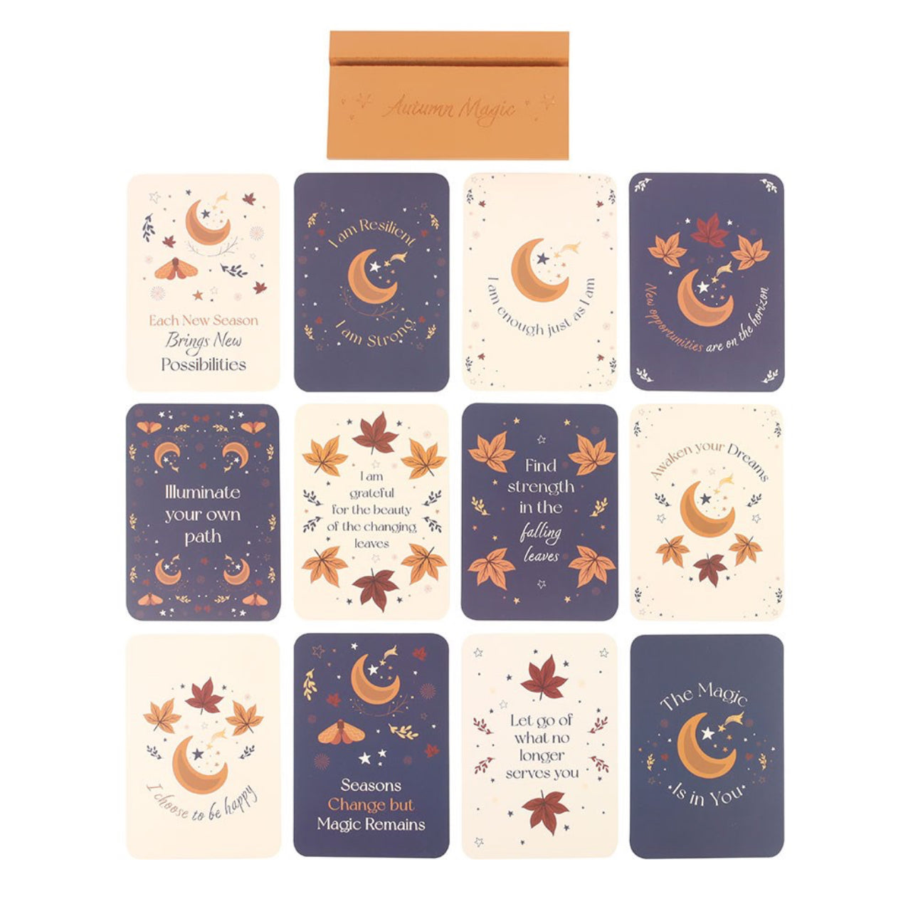 Autumn Magic Affirmation Cards with Wooden Stand