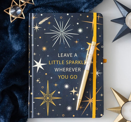 Leave A Little Sparkle A5 Notebook With Citrine Pen