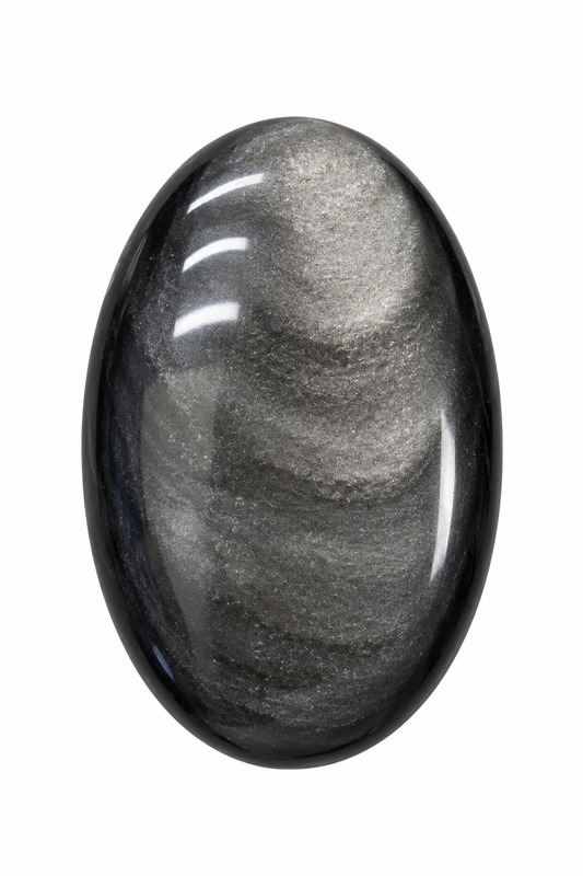 Silver Sheen Obsidian Palm