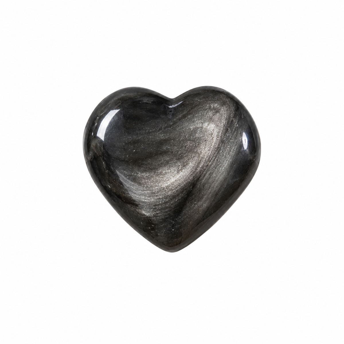 Silver Sheen Obsidian Mini Hearts