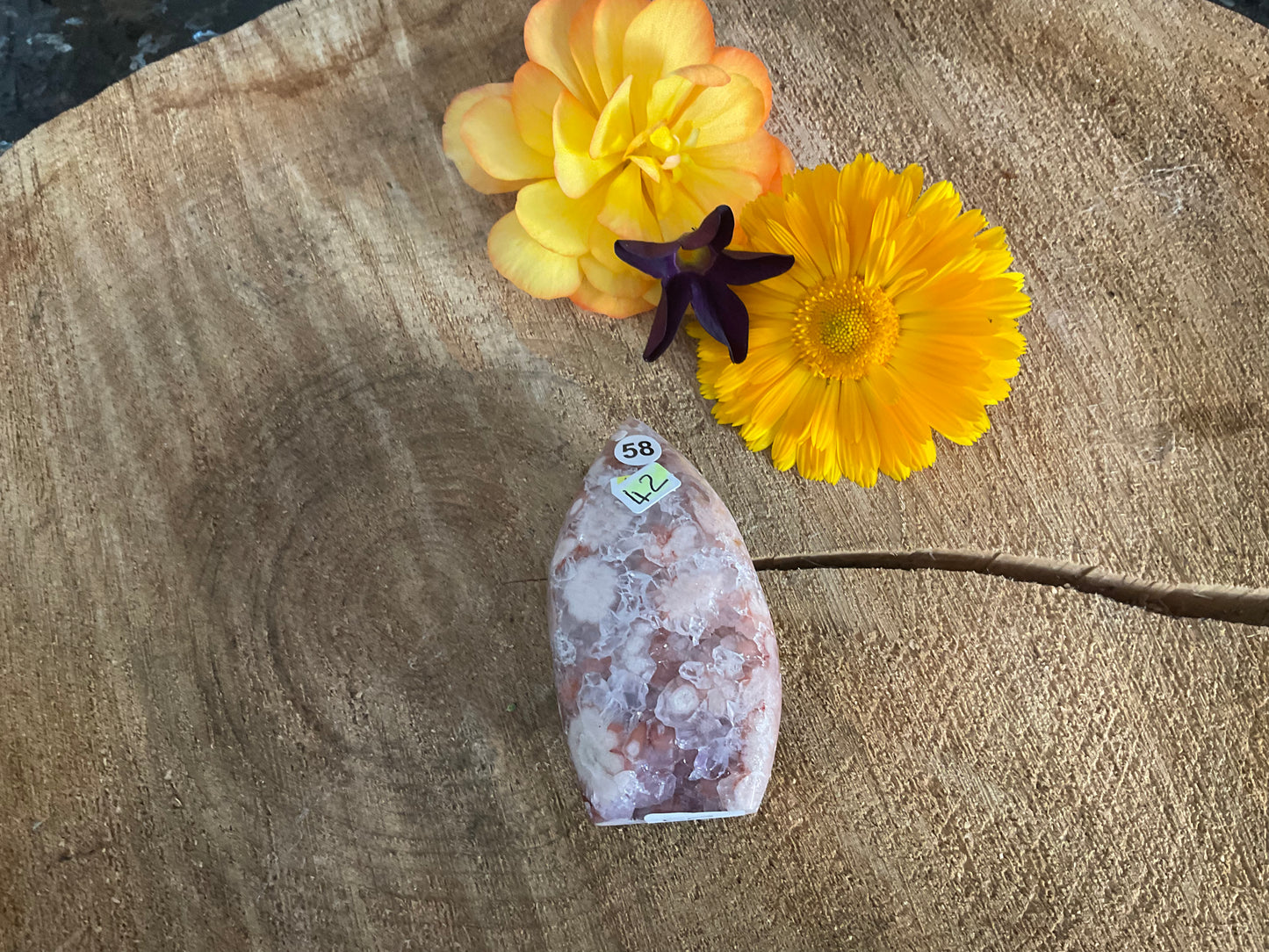 Flower Agate & Pink Amethyst Flames