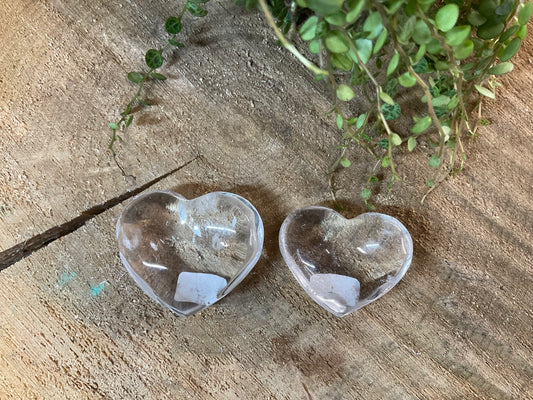 Clear Quartz Hearts