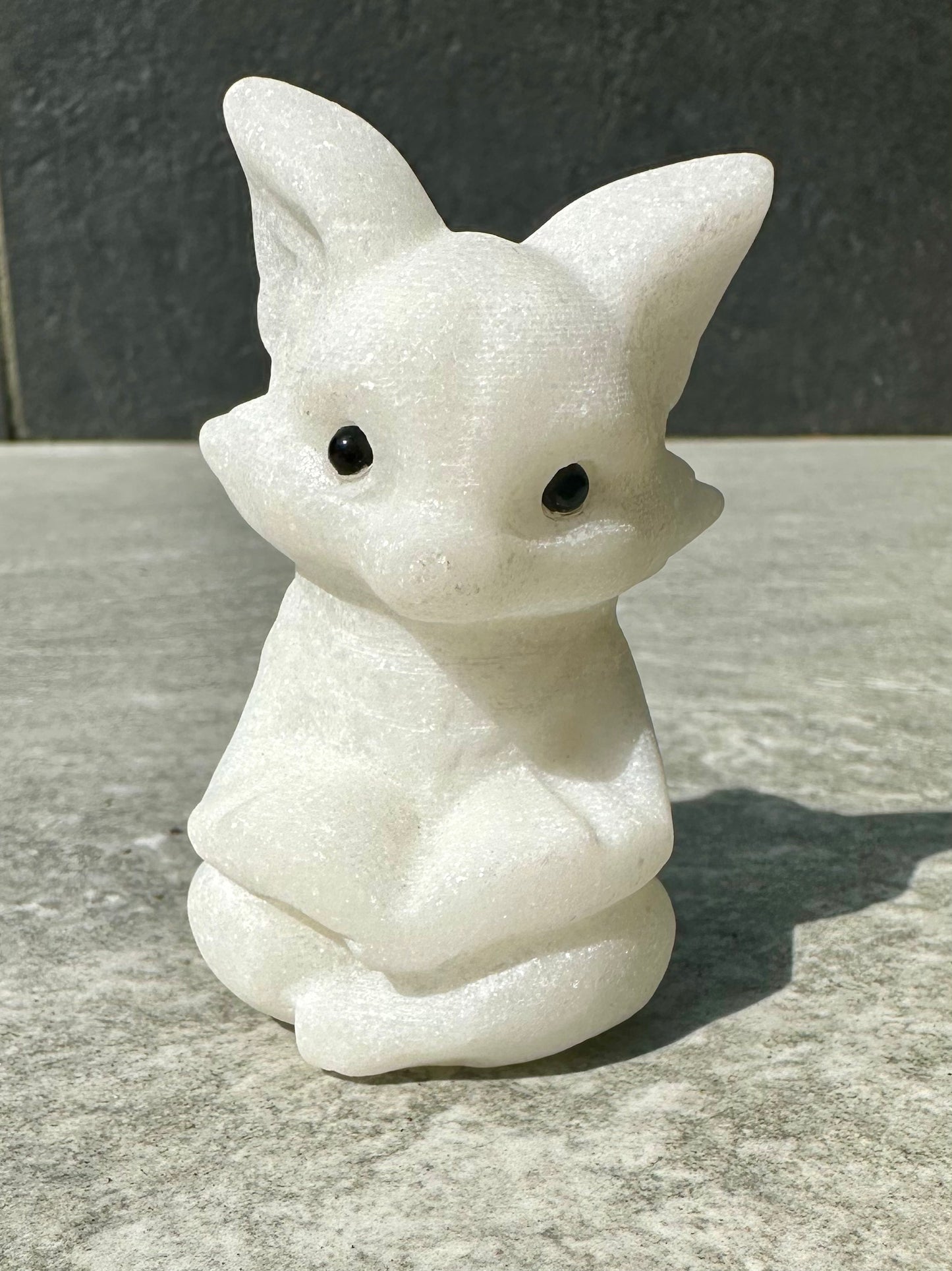 White Jade Fox Carving