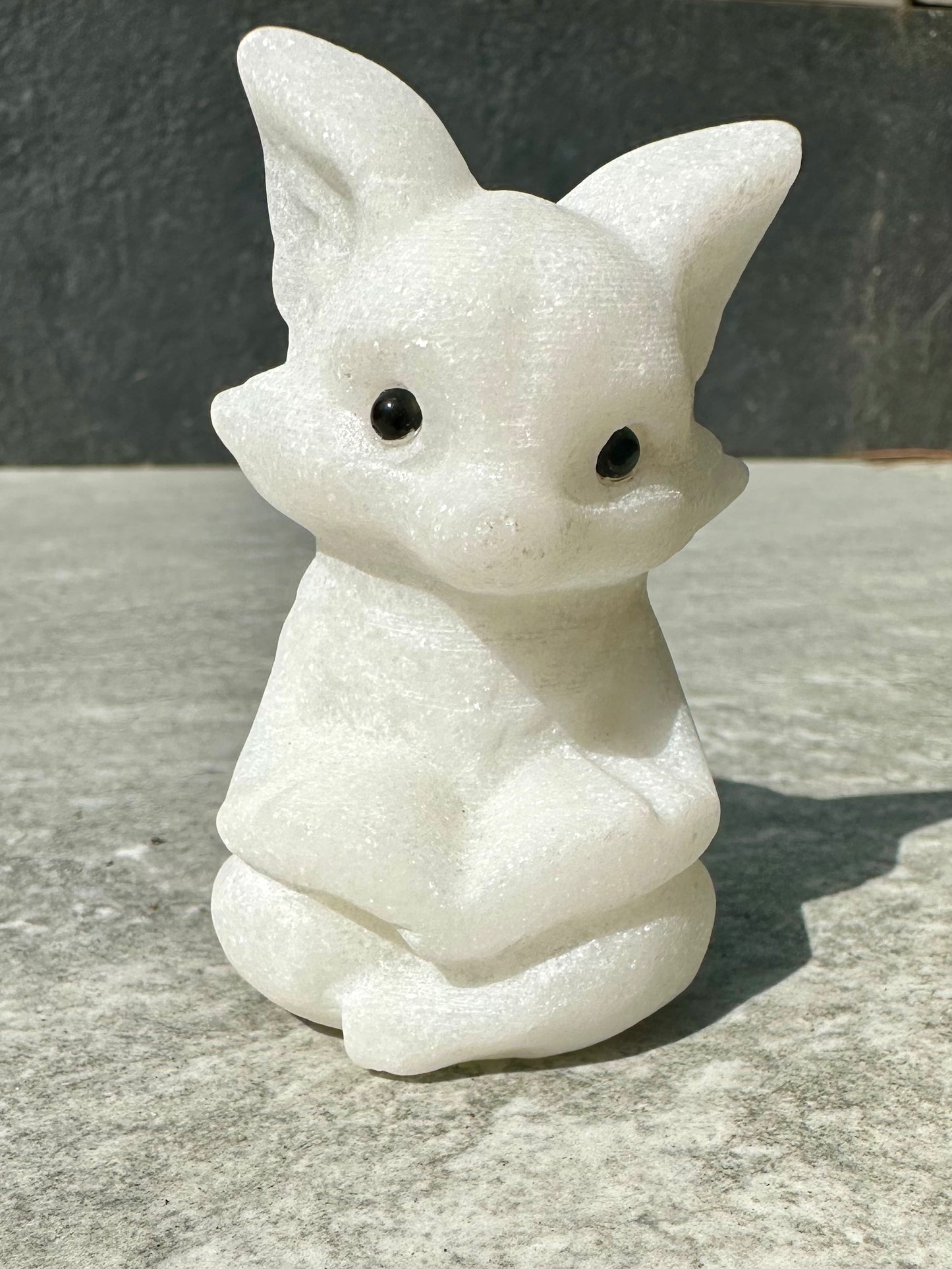 White Jade Fox Carving