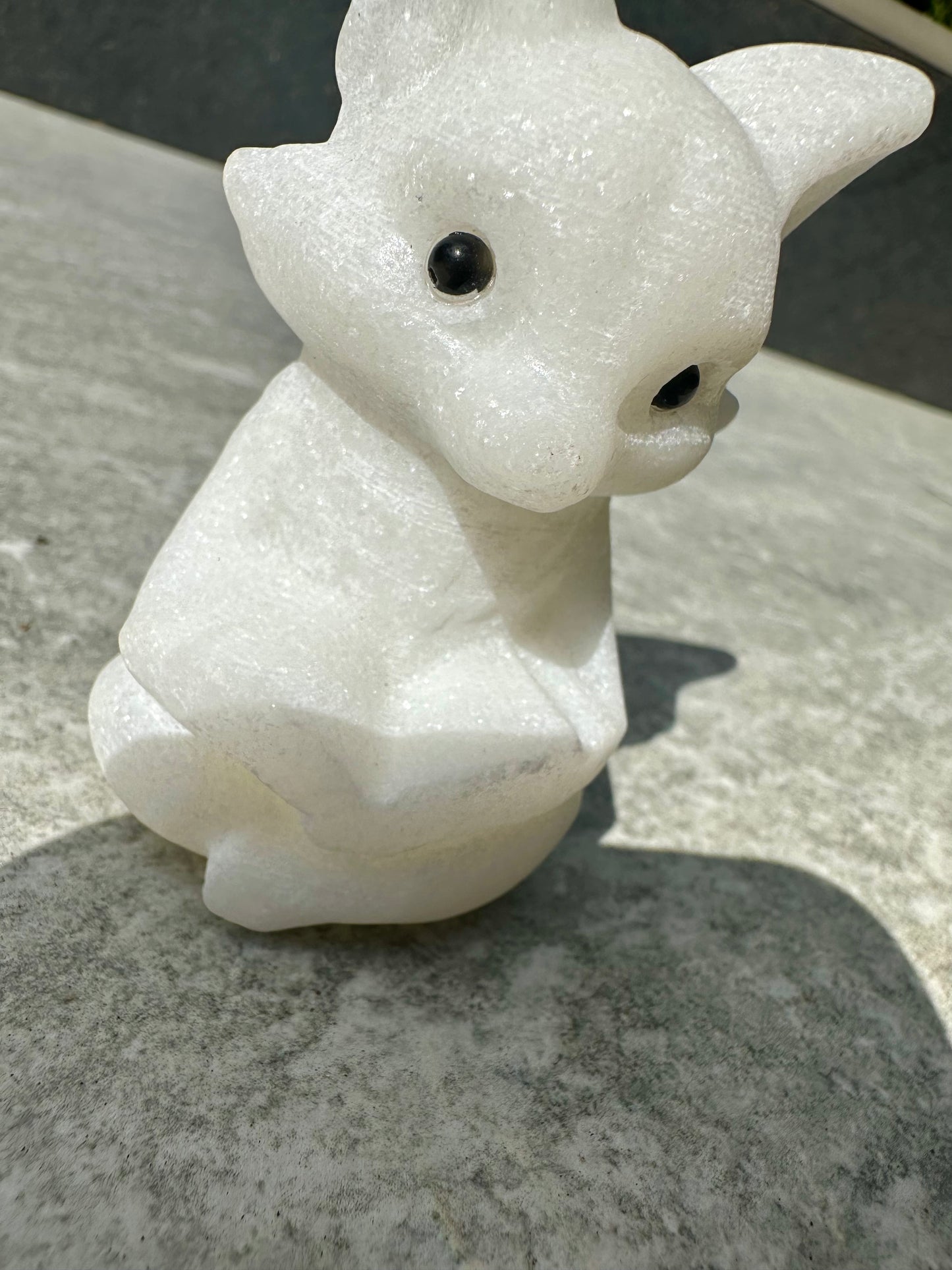 White Jade Fox Carving