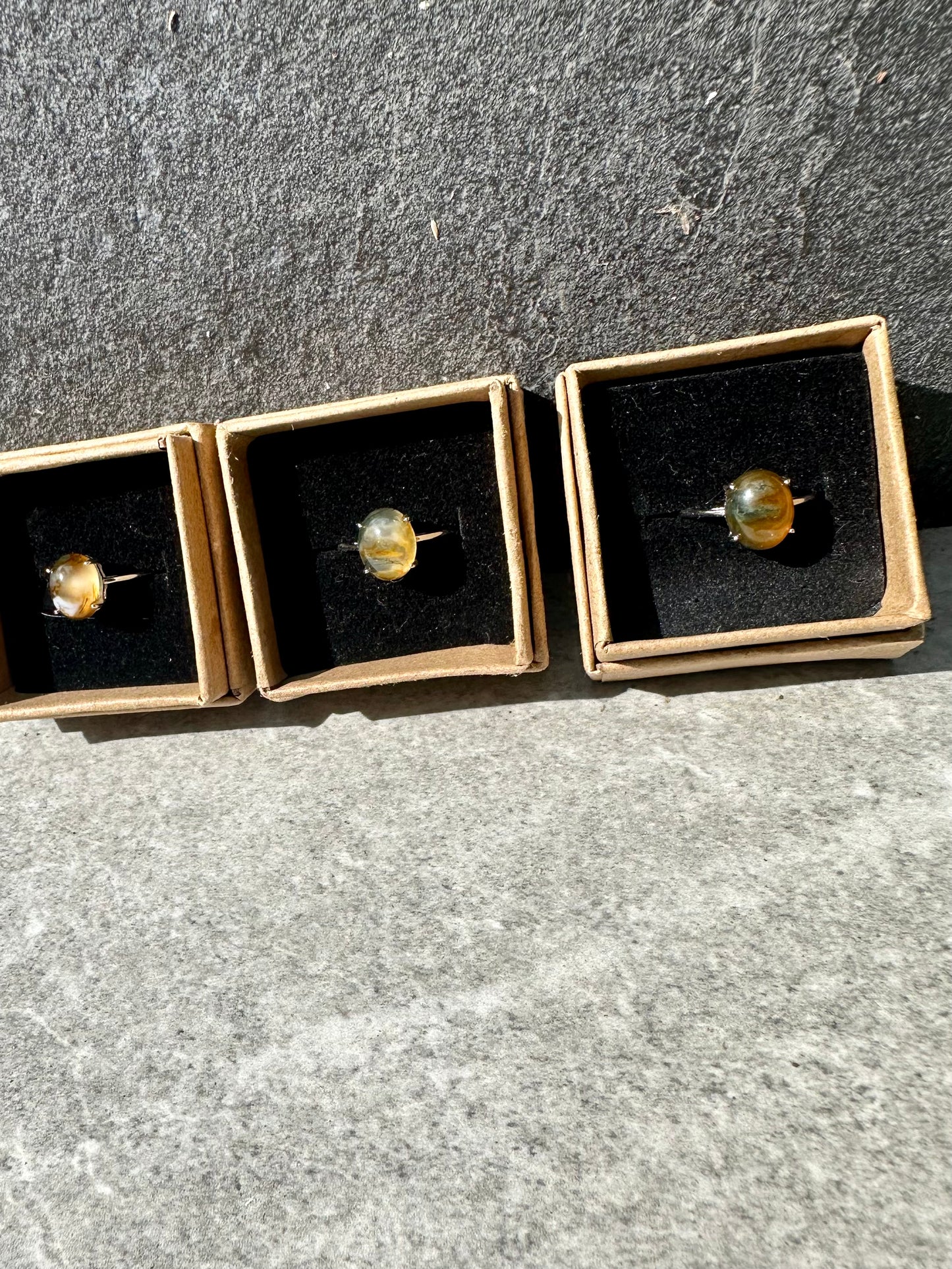 Red Moss Agate & Carnelian Rings