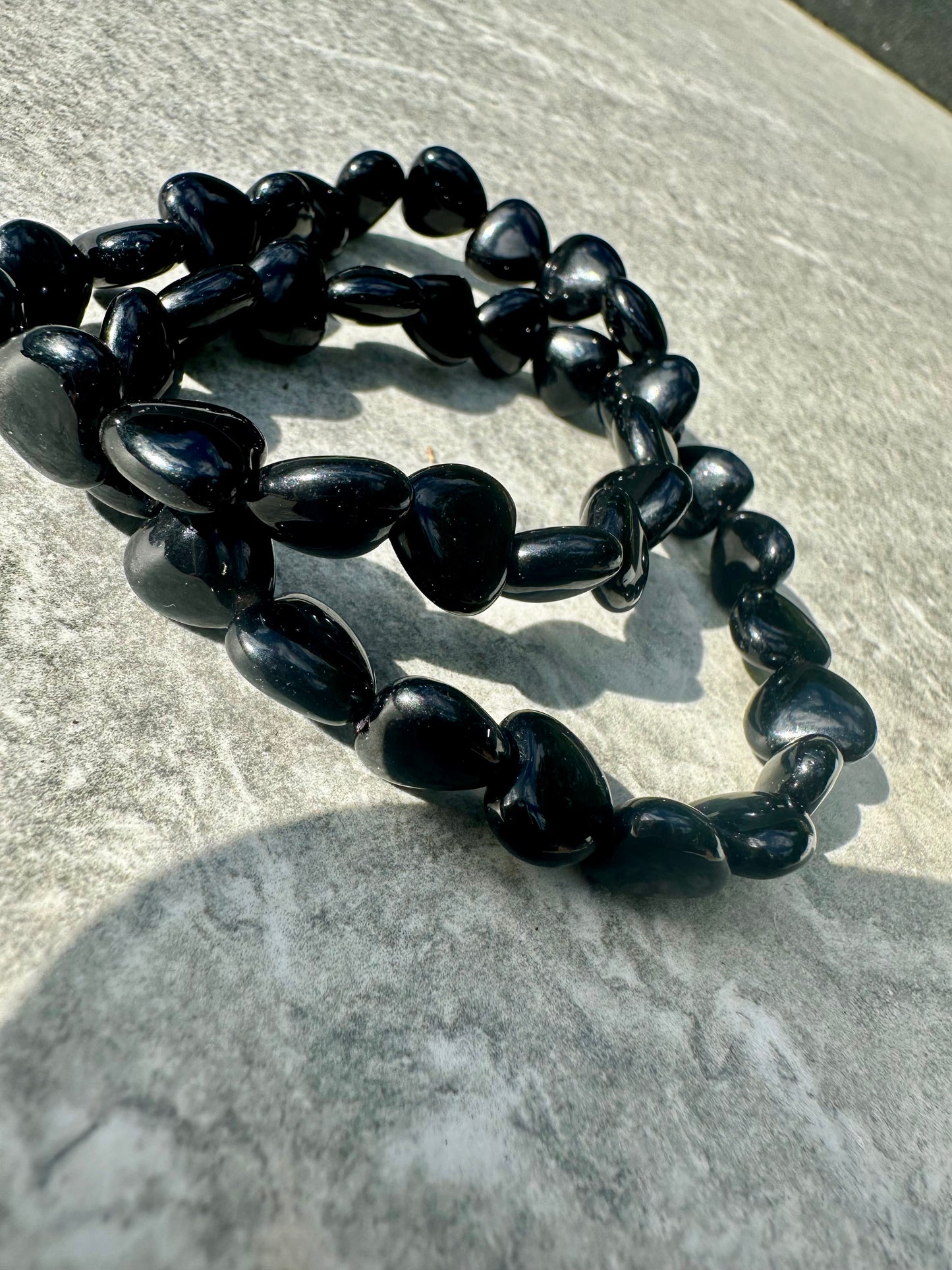 Obsidian Heart Bracelets