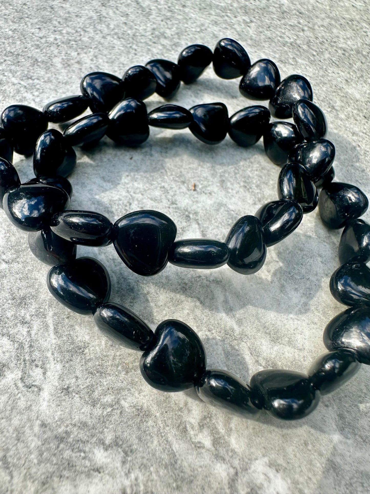 Obsidian Heart Bracelets