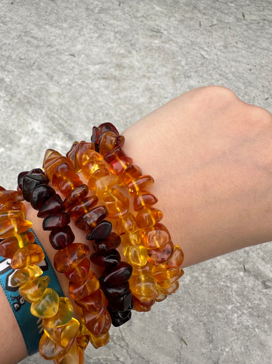 Mixed Amber Chipped Bracelets