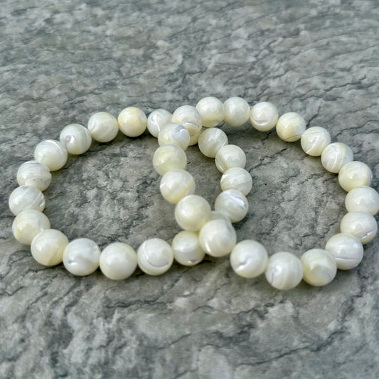 White Shell Bracelets 10mm