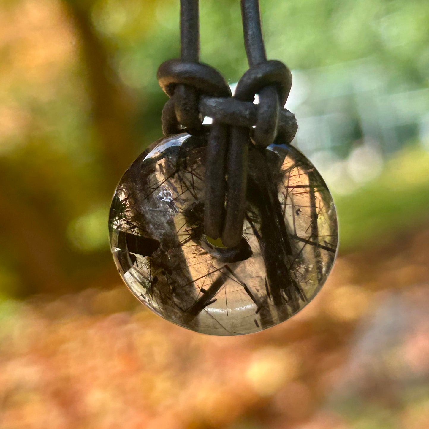 Tourmalated Quartz Donut Pendants