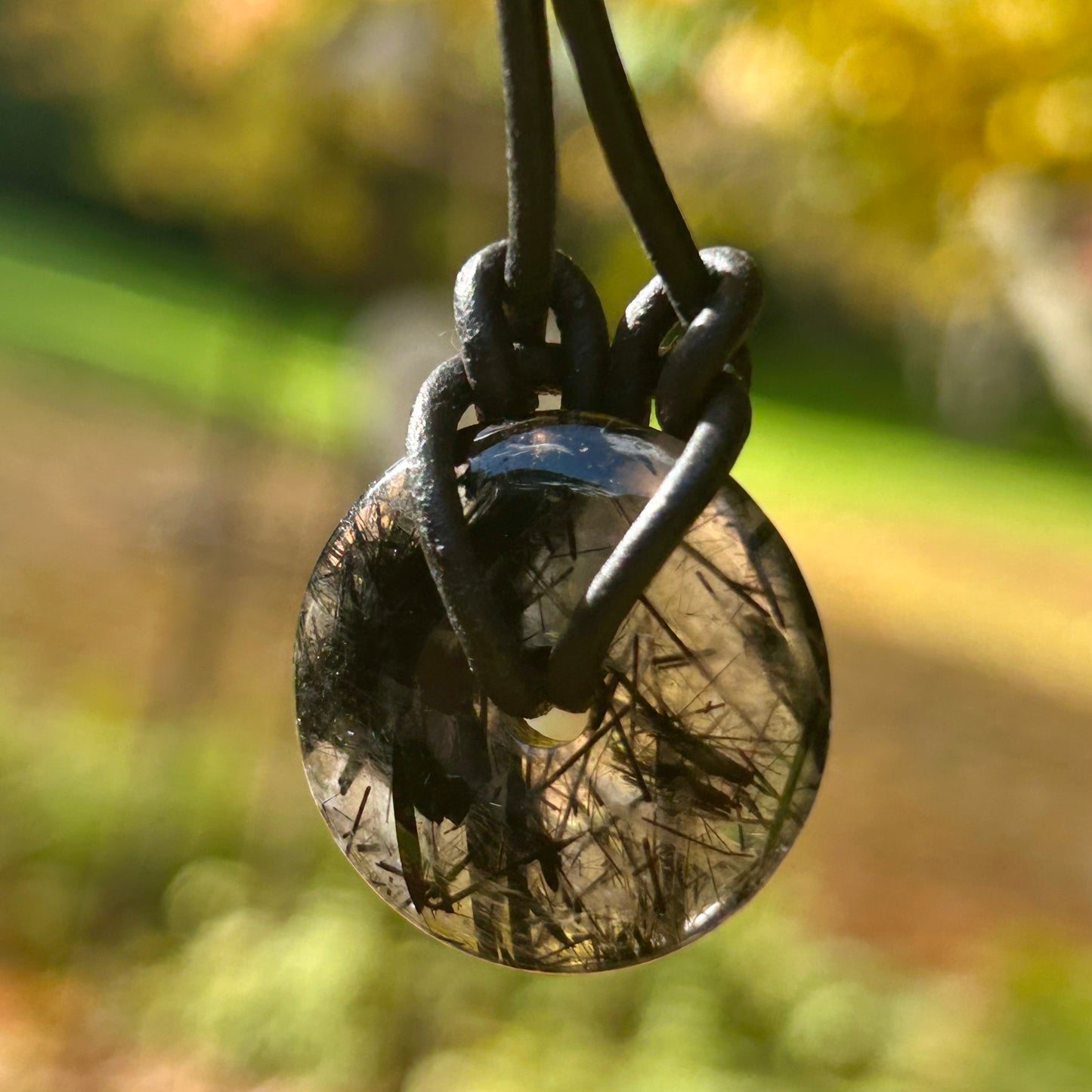 Tourmalated Quartz Donut Pendants