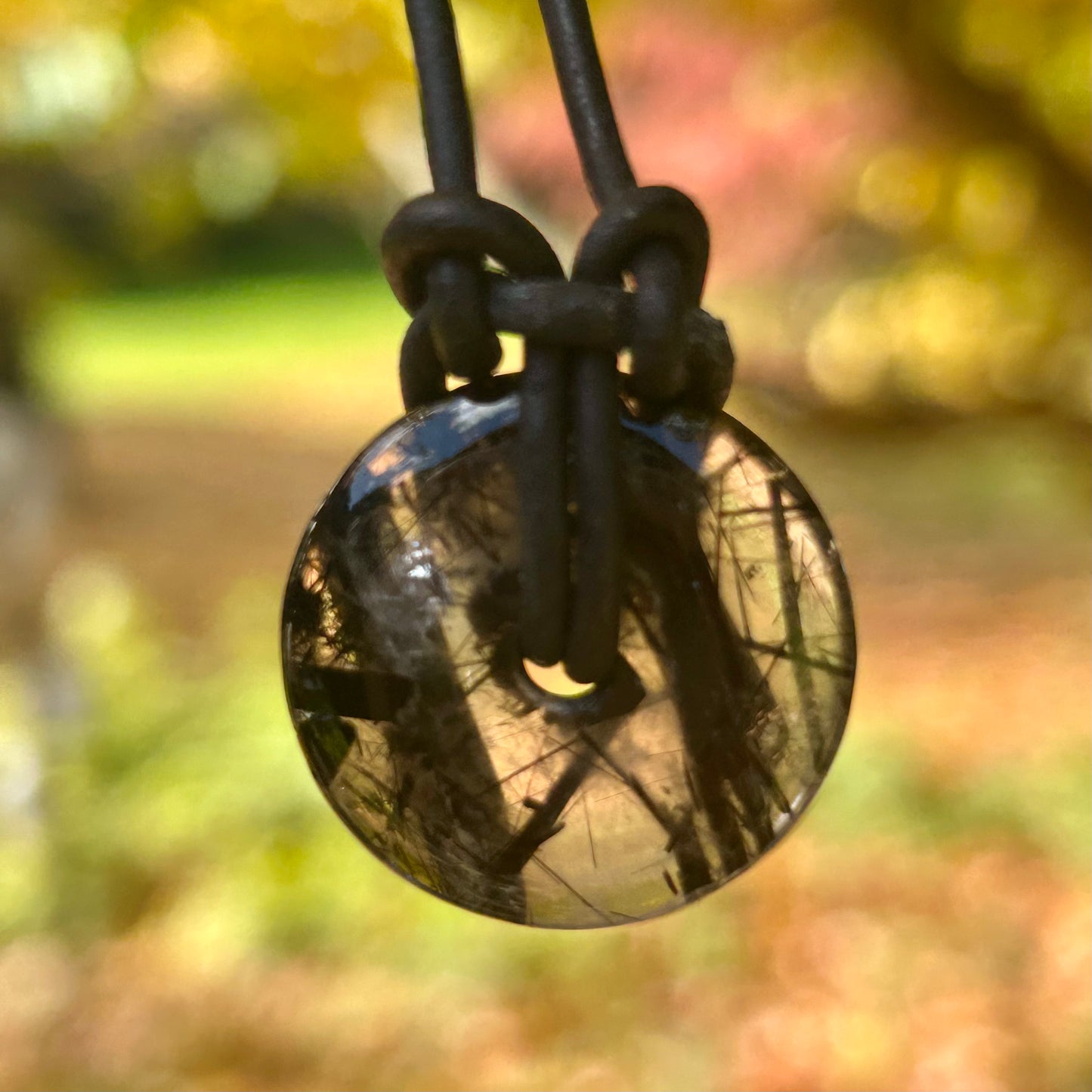 Tourmalated Quartz Donut Pendants