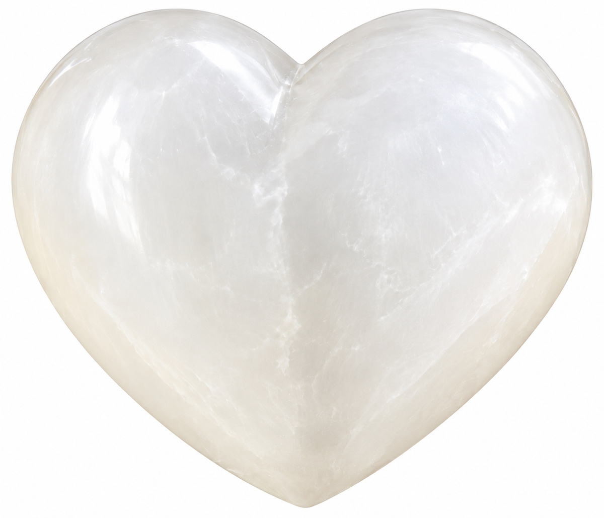 Selenite Puffy Heart