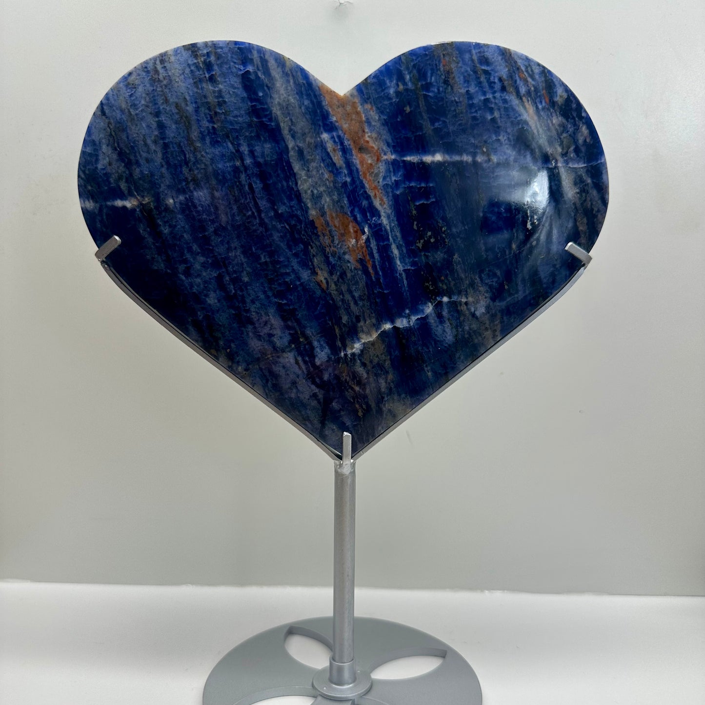 Sunset Sodalite Heart On Stand